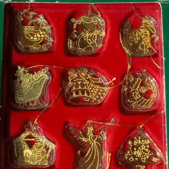 Vintage Kurt Adler Miniature Gold Christmas Ornaments, Holiday Collectibles - Picture 9 of 13